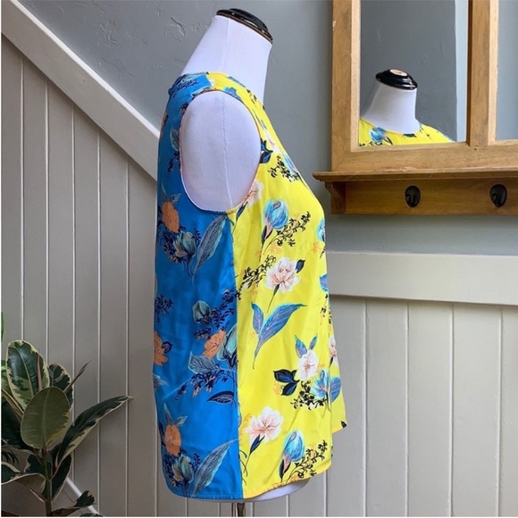 Diane Von Furstenberg 100% Silk Floral Sleeveless Top - Picture 10 of 12